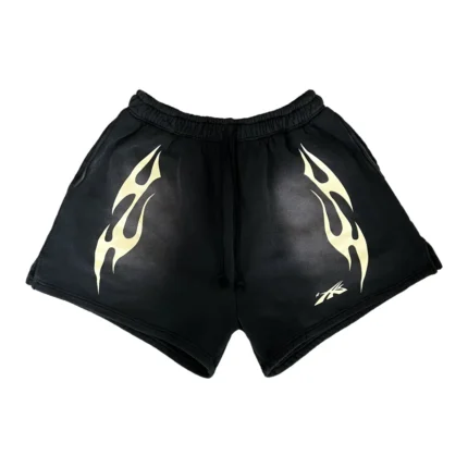 Black-Hellstar Sports Flame Shorts-2-1