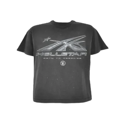 Black-Hellstar Chrome Logo T-Shirt-5-1