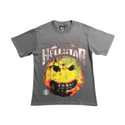 Grey-Hellstar Evil Smile T-Shirt-6