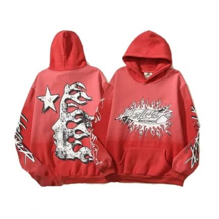 Red Hellstar Records Fire Face Hoodie 1
